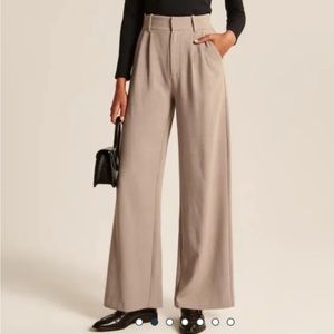 Abercrombie wide leg tailored pant navy
